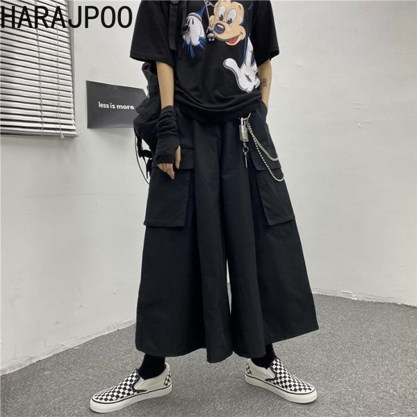 women's pants & capris harajpoo women skirt spring autumn korean style ins retro black casual fashion loose high waist straight wide le, Black;white
women's pants & capris harajpoo women skirt spring autumn korean style ins retro black casual fashion loose high waist straight wide le, Black;white