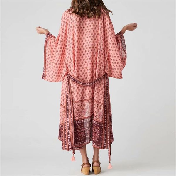 bohemia kimono robe long cardigan women blouses cotton rayon pink floral print boho beach blouse and shirt summer blusa, White
bohemia kimono robe long cardigan women blouses cotton rayon pink floral print boho beach blouse and shirt summer blusa, White