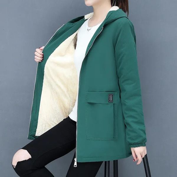 women's trench coats 2021winter women jacket windbreaker mid long plus velvet thicken coat female size outwear ladies r1340, Tan;black
women's trench coats 2021winter women jacket windbreaker mid long plus velvet thicken coat female size outwear ladies r1340, Tan;black