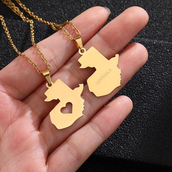 gold guatemala map shape necklace smooth heart shaped fashion personality titanium steel for men and women couples girlfriends pendant neckl, Silver 
gold guatemala map shape necklace smooth heart shaped fashion personality titanium steel for men and women couples girlfriends pendant neckl, Silver