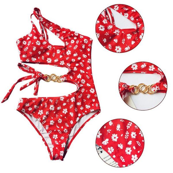 women one-piece bikini little floral print irregular cutout monokini one shoulder metal chain bowknot swimsuit brazilian be suits
women one-piece bikini little floral print irregular cutout monokini one shoulder metal chain bowknot swimsuit brazilian be suits