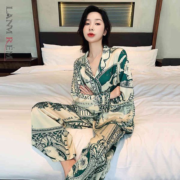spring summer women's pajamas set loose long sleeve ice stain personalized home wear sleep clothes 210507, Black;red
spring summer women's pajamas set loose long sleeve ice stain personalized home wear sleep clothes 210507, Black;red