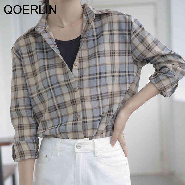 blouses female spring street blouse brushed shirts vintage oversized plaid boyfriend shirt for women casual korean, White
blouses female spring street blouse brushed shirts vintage oversized plaid boyfriend shirt for women casual korean, White