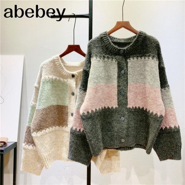 women's knits & tees vintage cardigan sweater women color block soft coat korean fashion o neck spring autumn knitwear, White
women's knits & tees vintage cardigan sweater women color block soft coat korean fashion o neck spring autumn knitwear, White
