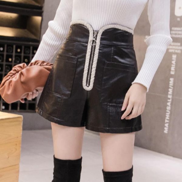 women's shorts fashion women loose soft pu leather 2021 autumn winter female high waist short pants a-line wide leg faux, White;black
women's shorts fashion women loose soft pu leather 2021 autumn winter female high waist short pants a-line wide leg faux, White;black