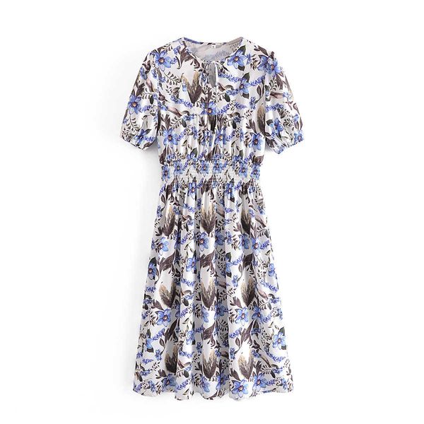 women summer dress in floral print fashion short sleeve modern lady shirred waist midi sundress 210602, Black;gray
women summer dress in floral print fashion short sleeve modern lady shirred waist midi sundress 210602, Black;gray