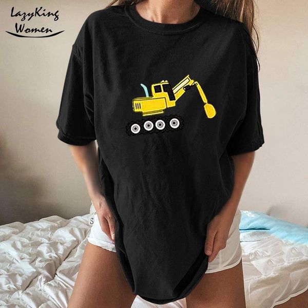 women's t-shirt cute excavator pattern black graphic tees women oversized t shirts vintage summer tee tshirt 2021, White
women's t-shirt cute excavator pattern black graphic tees women oversized t shirts vintage summer tee tshirt 2021, White