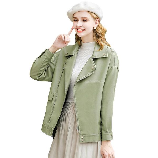 women's leather & faux ailegogo spring jacket women vintage loose bf pu coat female turndown collar moto biker rivet zipper street jack, Black
women's leather & faux ailegogo spring jacket women vintage loose bf pu coat female turndown collar moto biker rivet zipper street jack, Black