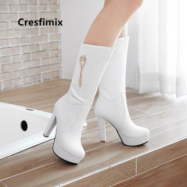 boots cresfimix botas femininas lady casual white pu leather knee female stylish cool b6072, Black
boots cresfimix botas femininas lady casual white pu leather knee female stylish cool b6072, Black