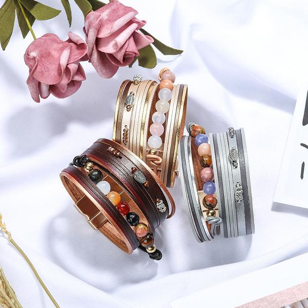 charm bracelets european and american temperament trend fashion hand woven christmas gift domineering bracelet pearl leaf, Golden;silver
charm bracelets european and american temperament trend fashion hand woven christmas gift domineering bracelet pearl leaf, Golden;silver