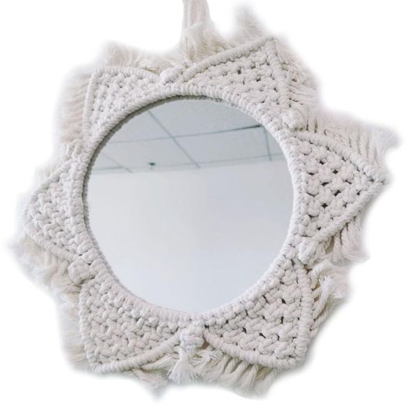 mirrors hanging wall mirror bohemia macrame handmade makeup boho ornament 
mirrors hanging wall mirror bohemia macrame handmade makeup boho ornament