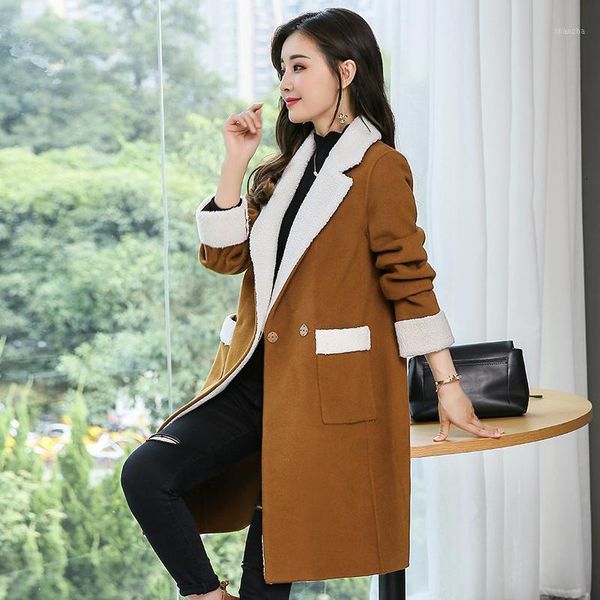 women's wool & blends coats female fashion turn down collar en mid-length spliced woman coat spring long sleeve pocket female1 11tr, Black
women's wool & blends coats female fashion turn down collar en mid-length spliced woman coat spring long sleeve pocket female1 11tr, Black