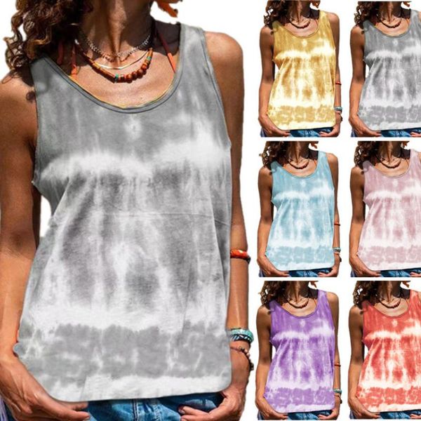 women's t-shirt tie-dye printing simple casual vintage streetwear summer fresh sweet sleeveless vest loose o-neck women t-shirts, White
women's t-shirt tie-dye printing simple casual vintage streetwear summer fresh sweet sleeveless vest loose o-neck women t-shirts, White