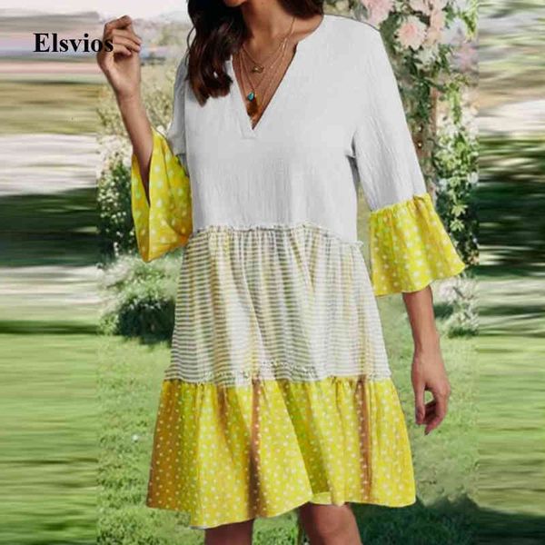casual dresses 2021 patchwork polka dot print spring autumn women v-neck ruffle pleated party half sleeve loose mini trpb, Black;gray
casual dresses 2021 patchwork polka dot print spring autumn women v-neck ruffle pleated party half sleeve loose mini trpb, Black;gray