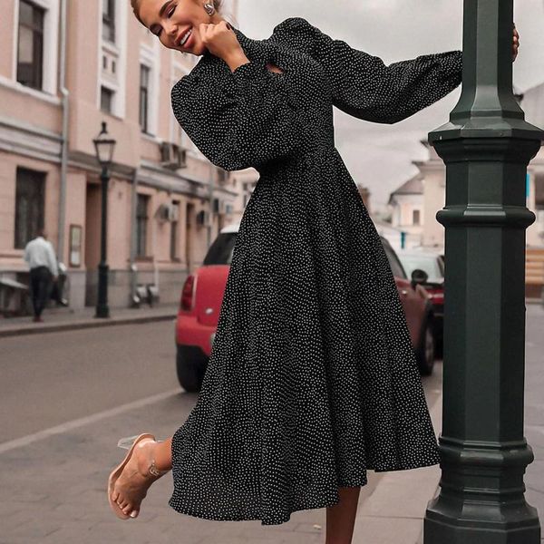 casual dresses autumn winter woman dress scarf neck long sleeve polka dot elegant ropa mujer vestido de mulher @40, Black;gray
casual dresses autumn winter woman dress scarf neck long sleeve polka dot elegant ropa mujer vestido de mulher @40, Black;gray