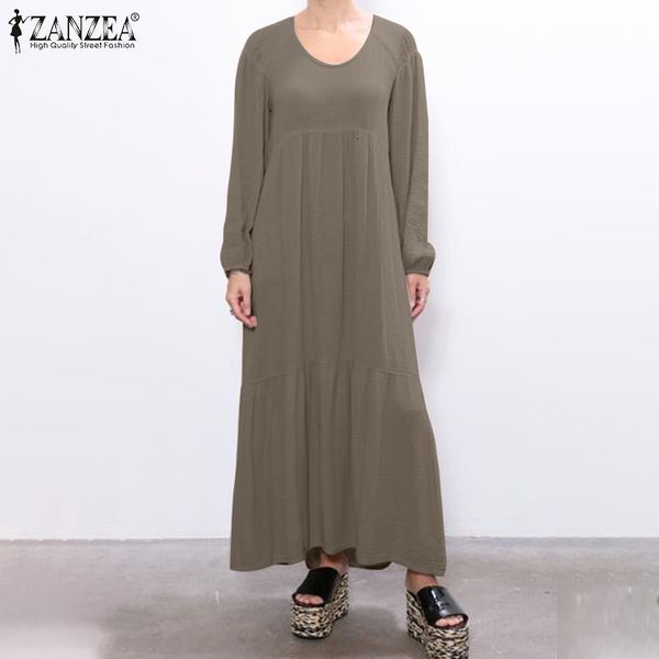 women's blouses & shirts fashion women autumn sundress zanzea casual long sleeve solid dress vintage o neck loose cotton linen ves, White
women's blouses & shirts fashion women autumn sundress zanzea casual long sleeve solid dress vintage o neck loose cotton linen ves, White