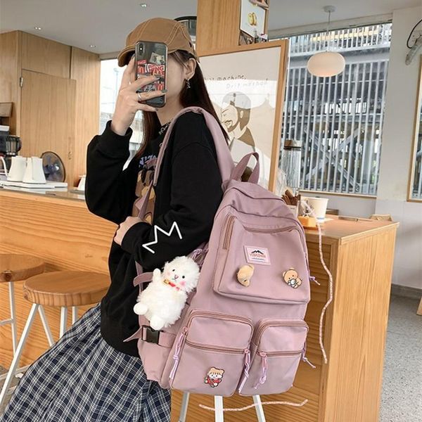 backpack japanese solid color women's cute dolls male female lapbookbags teenage girls nylon waterproof travel rucksack
backpack japanese solid color women's cute dolls male female lapbookbags teenage girls nylon waterproof travel rucksack