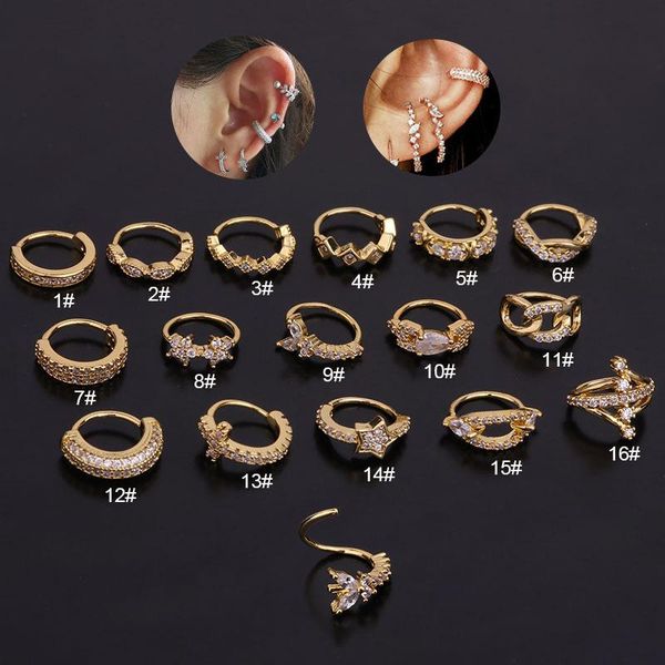 hoop & huggie 1pc 8mm cz cartilage earrings for women fashion gold color tragus daith conch rook snug ear piercing jewelry, Golden;silver
hoop & huggie 1pc 8mm cz cartilage earrings for women fashion gold color tragus daith conch rook snug ear piercing jewelry, Golden;silver