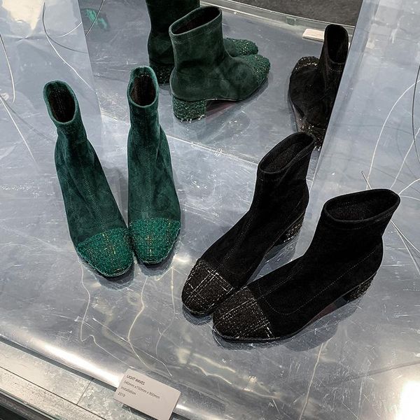 boots ins winter women warm chunky heel slip on sock shoes square toe botas feminina 2 colors ankle for, Black
boots ins winter women warm chunky heel slip on sock shoes square toe botas feminina 2 colors ankle for, Black