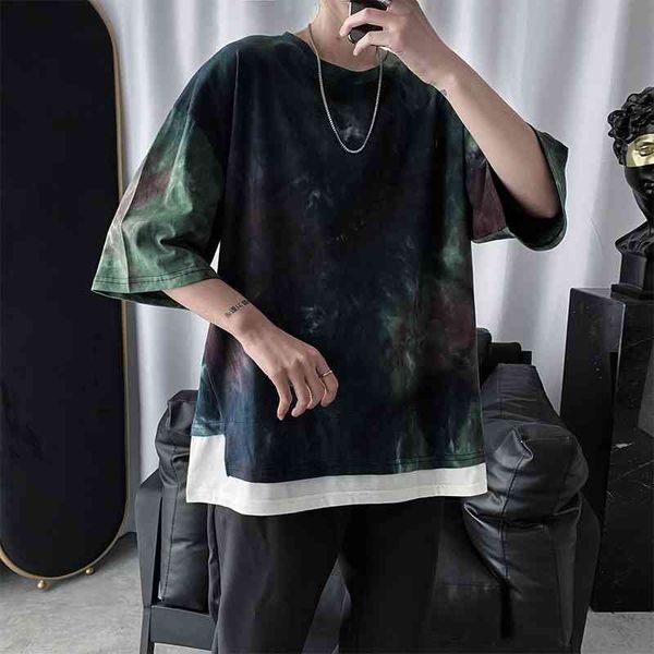 summer new tie dyed short sleeve t-shirt men's korean ins trend 5 5 loose versatile fake 2 pieces 7 / 7 sleeves, White;black
summer new tie dyed short sleeve t-shirt men's korean ins trend 5 5 loose versatile fake 2 pieces 7 / 7 sleeves, White;black