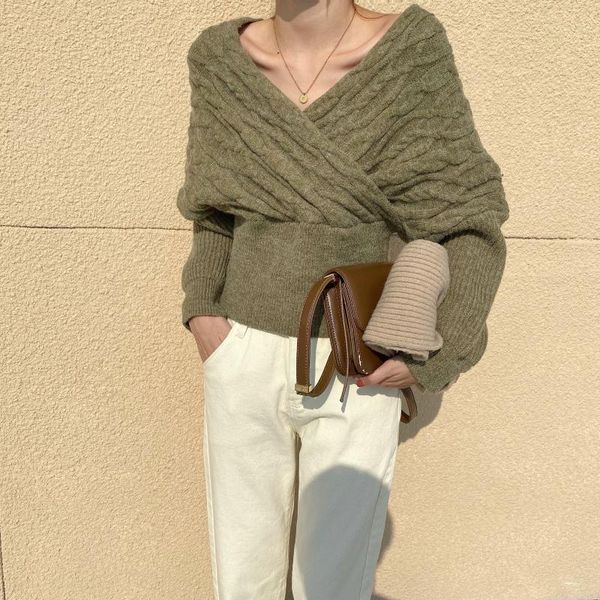 women's sweaters 2021 thick warm irregular jumper women v-neck off-shoulders pullover femme fashion short loose knitted green white, White;black
women's sweaters 2021 thick warm irregular jumper women v-neck off-shoulders pullover femme fashion short loose knitted green white, White;black