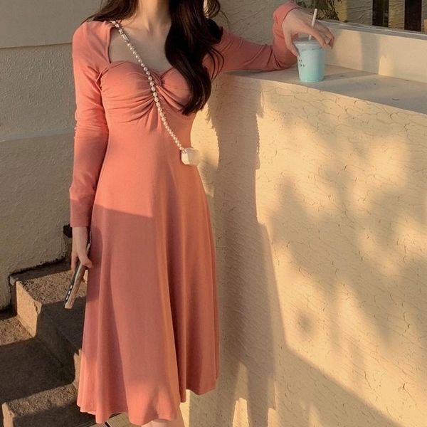 casual dresses elegant pink long dress women korean one piece vintage slim sleeve chic design evening party 2021 fall, Black;gray
casual dresses elegant pink long dress women korean one piece vintage slim sleeve chic design evening party 2021 fall, Black;gray