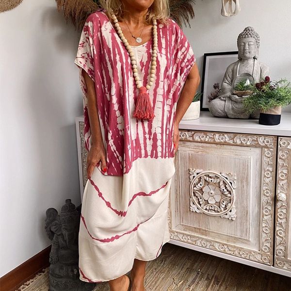 2021 new summer european and american women's wear contrast loose casual dress, White