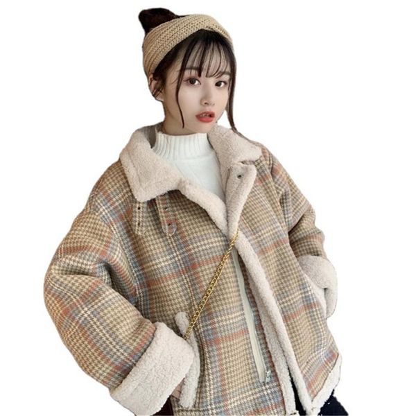 women's wool & blends 2021 autumn winter lamb coat for women short korean version of loose and thick with velvet cotton dress trend, Black
women's wool & blends 2021 autumn winter lamb coat for women short korean version of loose and thick with velvet cotton dress trend, Black