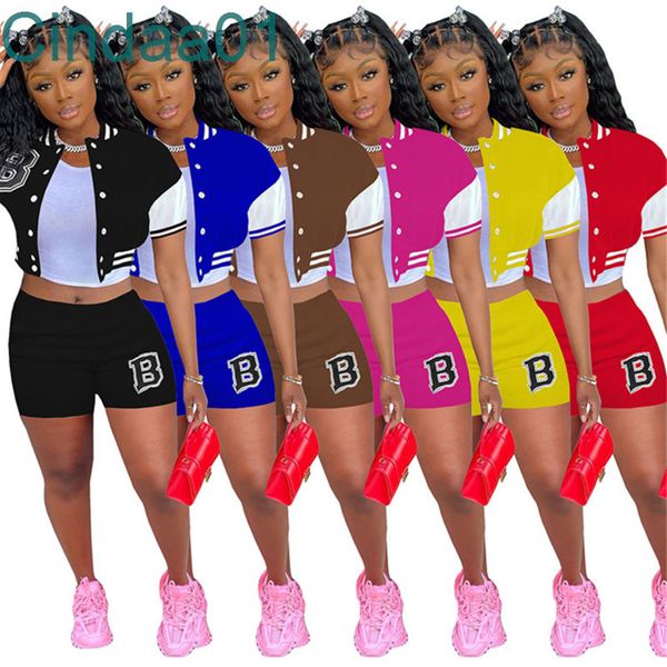 women sports tracksuits 2022 designer summer short sleeve pants letter printed splicing two piece baseball jogging suits 6 colours, Gray
women sports tracksuits 2022 designer summer short sleeve pants letter printed splicing two piece baseball jogging suits 6 colours, Gray