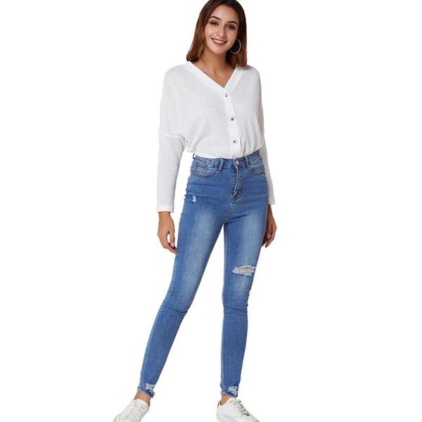 women's jeans hand-worn washed stretch high waist skinny office casual lady pants daily trousers elastic, Blue
women's jeans hand-worn washed stretch high waist skinny office casual lady pants daily trousers elastic, Blue