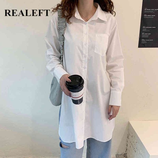 oversize white women's blouse spring summer long sleeve turn-down collar buttons loose female shirts 210428
oversize white women's blouse spring summer long sleeve turn-down collar buttons loose female shirts 210428