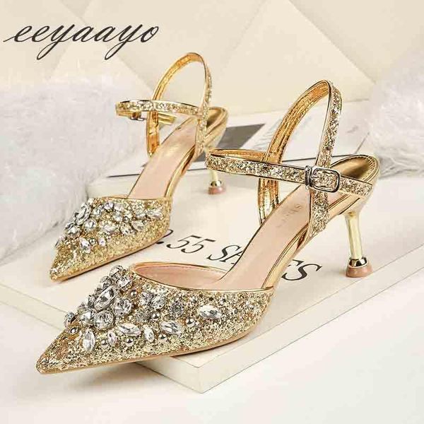 summer women sandals high thin heel pointed toe solid bling party bridal wedding shoes gold heels, Black
summer women sandals high thin heel pointed toe solid bling party bridal wedding shoes gold heels, Black