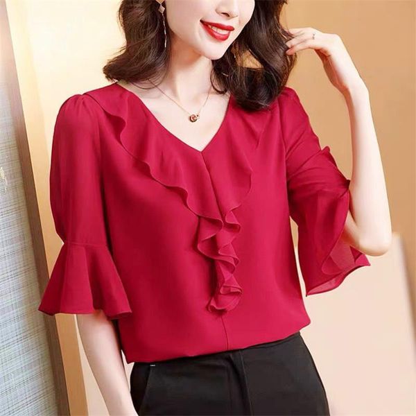 women's blouses & shirts elegant vintage office lady work wear shirt women summer short sleeve solid chiffon white black red 10 colors
women's blouses & shirts elegant vintage office lady work wear shirt women summer short sleeve solid chiffon white black red 10 colors
