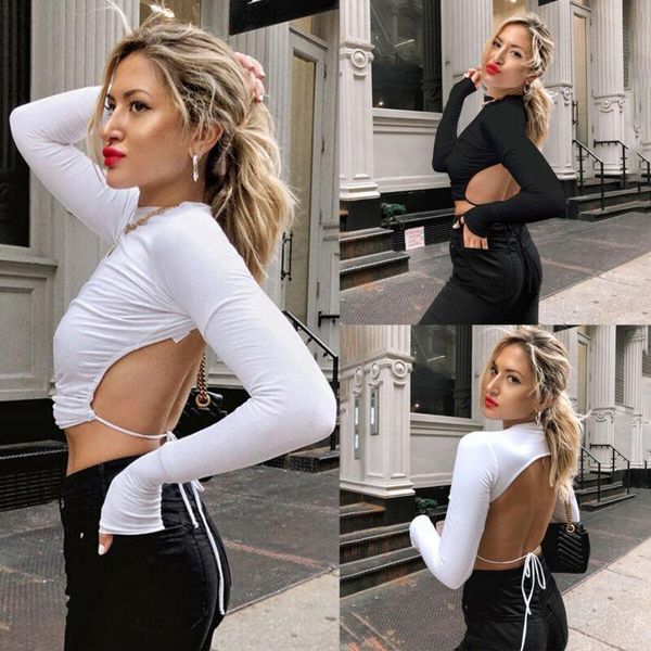 fashion women blouse backless bandage long sleeve slim fit casual shirt clubwear women's blouses & shirts, White
fashion women blouse backless bandage long sleeve slim fit casual shirt clubwear women's blouses & shirts, White