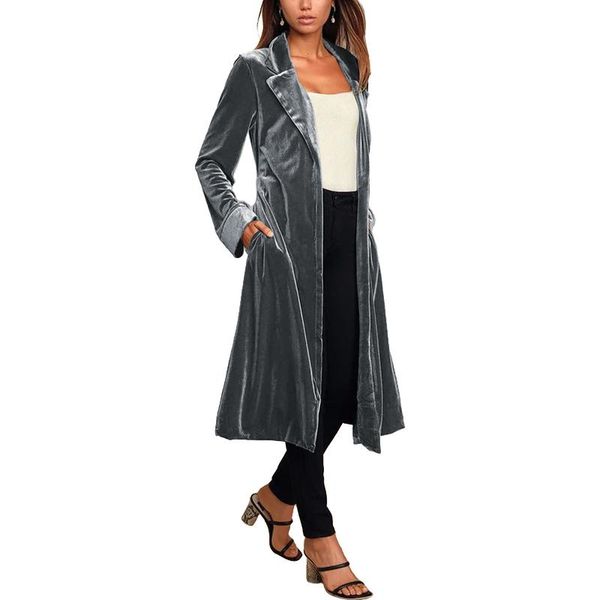 cardigan jacket delicate soft long windbreaker coat gold velvet women's trench coats, Tan;black
cardigan jacket delicate soft long windbreaker coat gold velvet women's trench coats, Tan;black
