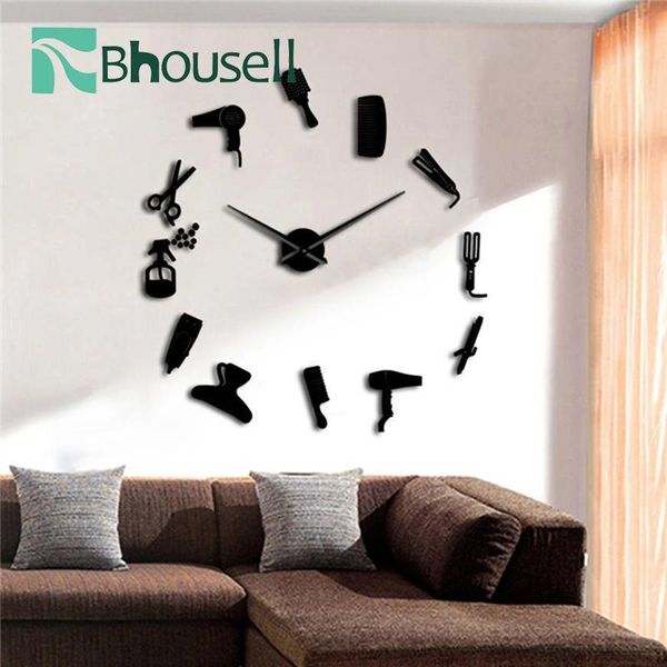 large wall clock acrylic decoration modern barber tools pattern home stickers living room clocks
large wall clock acrylic decoration modern barber tools pattern home stickers living room clocks
