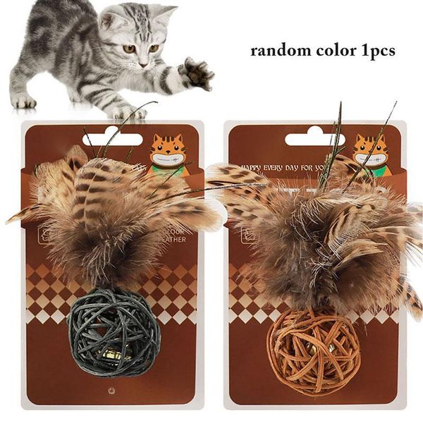 pet rattan ball toy fake feather cat kitten jingle interactive training chasing random color toys
pet rattan ball toy fake feather cat kitten jingle interactive training chasing random color toys