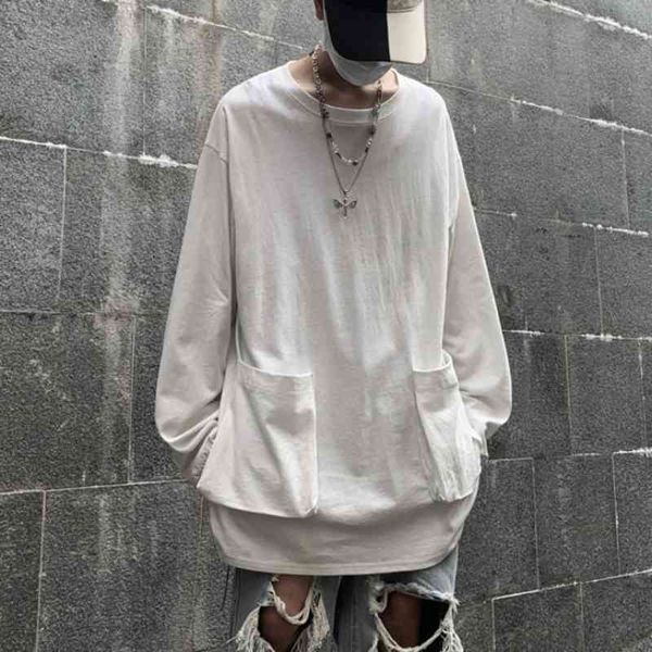 men's t-shirts autumn korean t-shirt fashion solid color pocket cotton t shirt men streetwear wild loose long sleeve tshirt mens t, White;black
men's t-shirts autumn korean t-shirt fashion solid color pocket cotton t shirt men streetwear wild loose long sleeve tshirt mens t, White;black