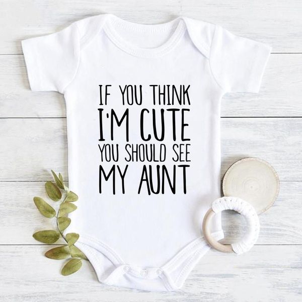 rompers born boy girl short sleeve bodysuit if you think i' cute should see my aunt print body baby romper outfits clothes, Blue
rompers born boy girl short sleeve bodysuit if you think i' cute should see my aunt print body baby romper outfits clothes, Blue