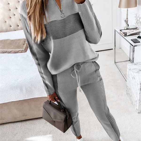 women fashion2 piece set elegant casual zipper design long sleeve & drawstring waist pants sport tracksuit autumn 211116, Gray
women fashion2 piece set elegant casual zipper design long sleeve & drawstring waist pants sport tracksuit autumn 211116, Gray