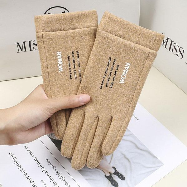 sports gloves winter touch screen women fashion solid color soft warm faux cashmere windproof five-finger outdoor cycling, Black
sports gloves winter touch screen women fashion solid color soft warm faux cashmere windproof five-finger outdoor cycling, Black