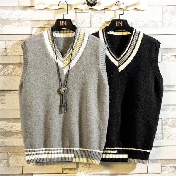 men's sweaters korean sweater vest men solid color v-neck sleeveless mens clothes, White;black
men's sweaters korean sweater vest men solid color v-neck sleeveless mens clothes, White;black