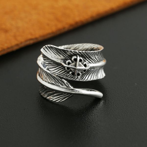 brand 925 sterling silver jewelry antique silver american japanese hand-made designer feather open adjustable rings for men women
brand 925 sterling silver jewelry antique silver american japanese hand-made designer feather open adjustable rings for men women