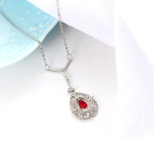 women necklace pendant red drop shaped with zircon motifs sweet and romantic surprise gift for girlfriend necklaces, Silver
women necklace pendant red drop shaped with zircon motifs sweet and romantic surprise gift for girlfriend necklaces, Silver