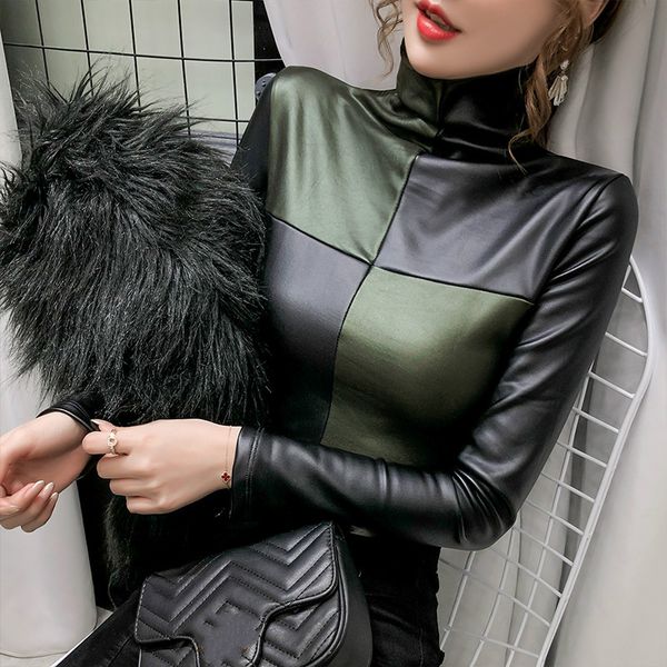 2021 winter long sleeve turtleneck pu leather t-shirts women plus fleece warm pu leather pullovers women warm pu leather, White
2021 winter long sleeve turtleneck pu leather t-shirts women plus fleece warm pu leather pullovers women warm pu leather, White