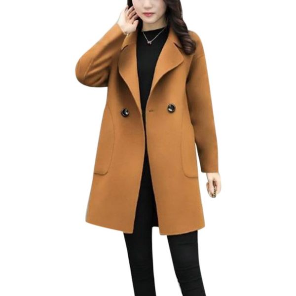 solid color jackets turn-down collar overcoats pockets double breasted elegant lady outwear jacket blends woolens for women women's woo, Black
solid color jackets turn-down collar overcoats pockets double breasted elegant lady outwear jacket blends woolens for women women's woo, Black