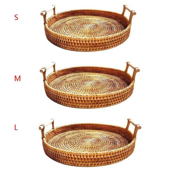 dishes & plates round rattan storage tray basket with handle hand-woven bread fruit breakfast display holder
dishes & plates round rattan storage tray basket with handle hand-woven bread fruit breakfast display holder