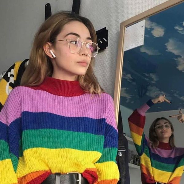 women sweater rainbow round neck color long sleeve shirt autumn womens clothing 02 st ylzsms drop, White;black
women sweater rainbow round neck color long sleeve shirt autumn womens clothing 02 st ylzsms drop, White;black