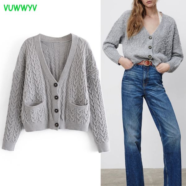 grey cropped cable knitted cardigan woman sweaters green casual pockets sweater women streetwear jacket long sleeve 210430, White
grey cropped cable knitted cardigan woman sweaters green casual pockets sweater women streetwear jacket long sleeve 210430, White