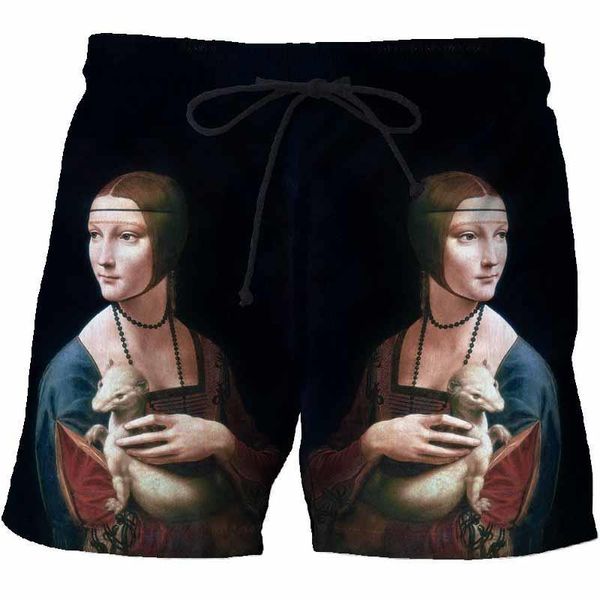 men's shorts beach quick-drying swimming trunks 3d printing world famous paintings summer leisure fitness running, White;black
men's shorts beach quick-drying swimming trunks 3d printing world famous paintings summer leisure fitness running, White;black